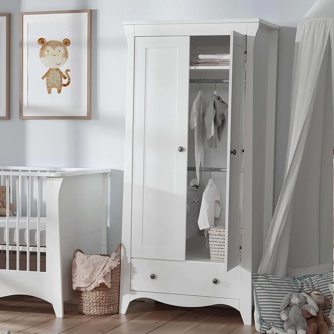 CuddleCo Clara 2-Door Double Wardrobe - White