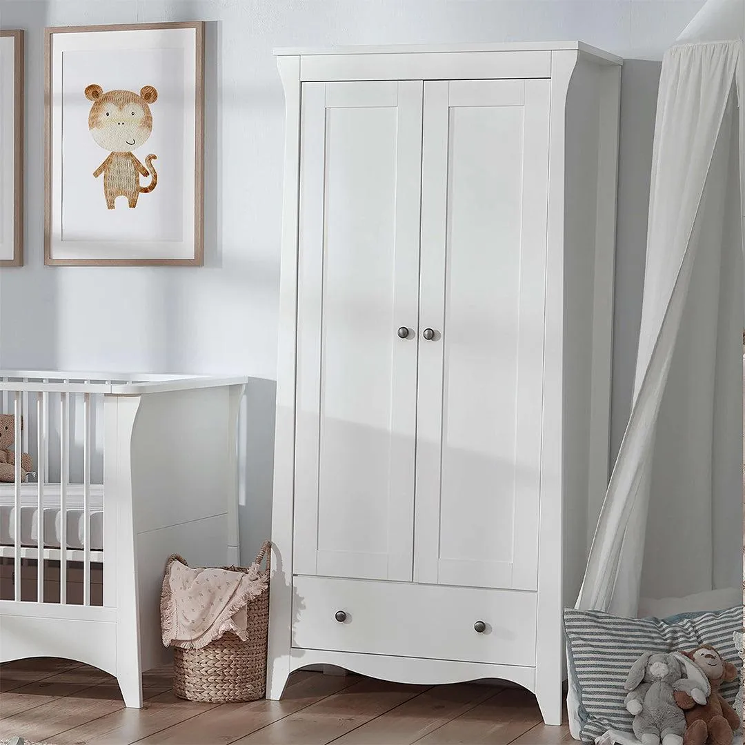 CuddleCo Clara 2-Door Double Wardrobe - White