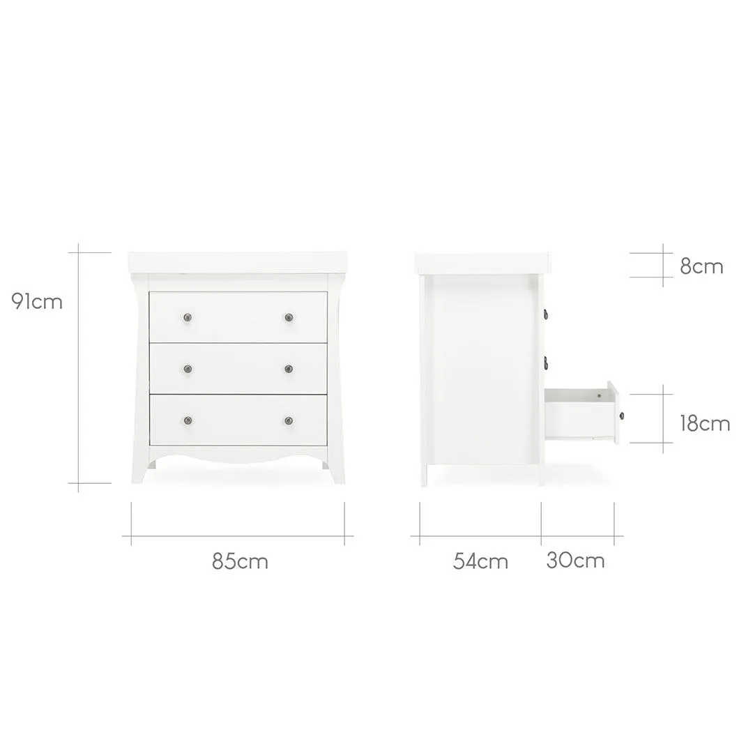 CuddleCo Clara 3-Drawer Dresser   Changer - White