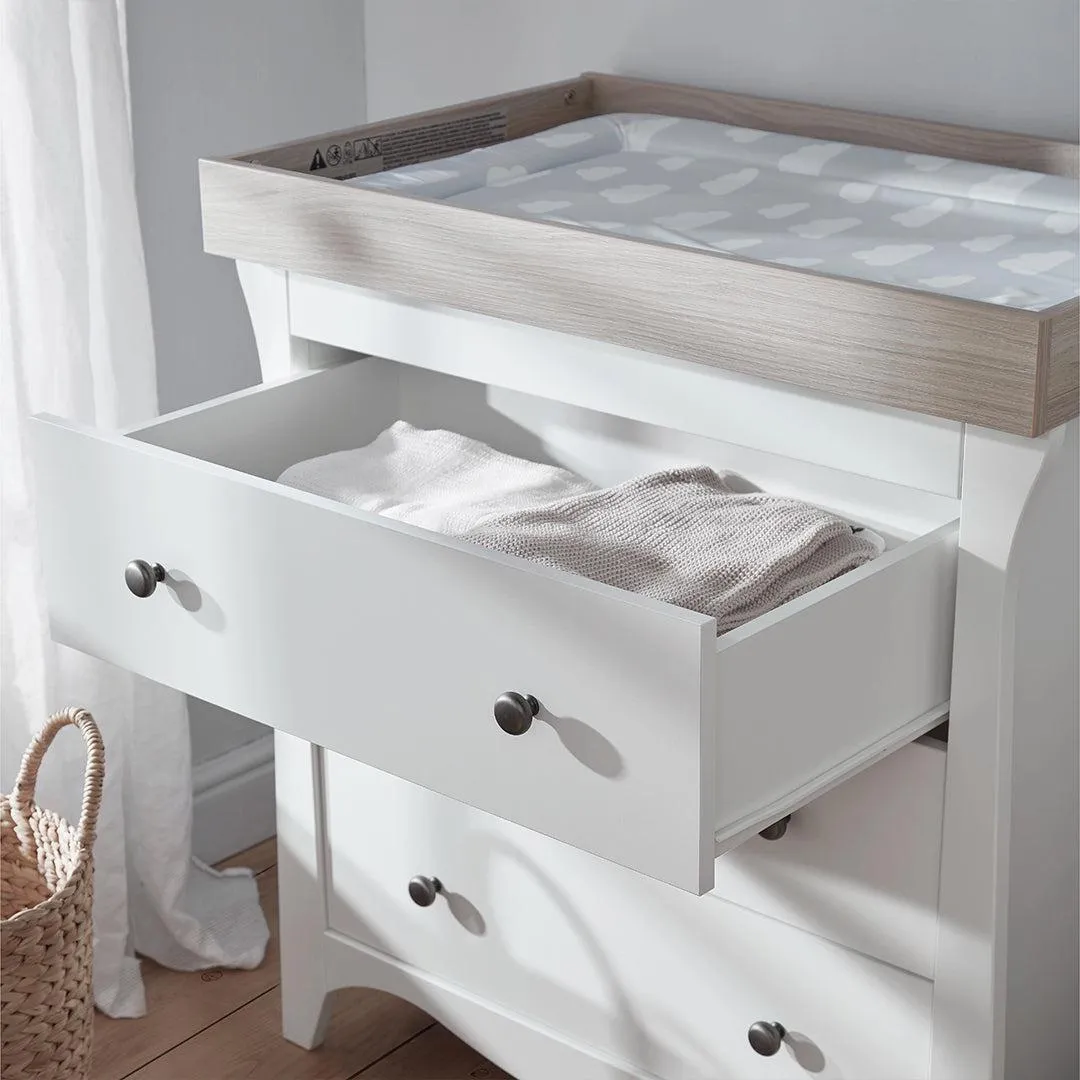 CuddleCo Clara 3-Drawer Dresser   Changer - White/Ash