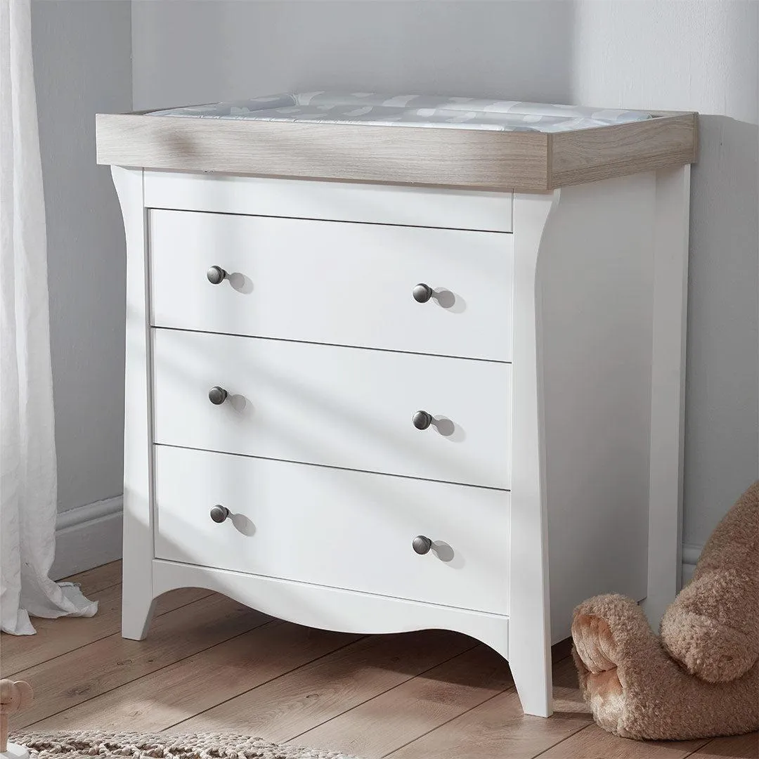 CuddleCo Clara 3-Drawer Dresser   Changer - White/Ash