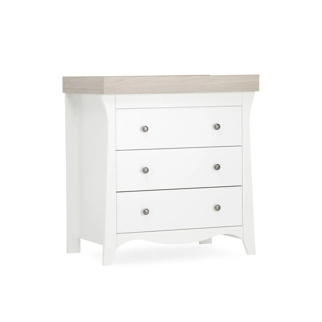 CuddleCo Clara 3-Drawer Dresser   Changer - White/Ash