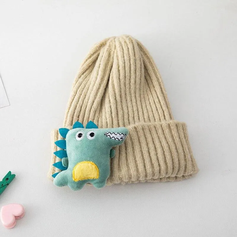 Cute Dinosaur Knitted Baby Hat Cartoon Warm Kids Girl Boy Beanie Autumn Winter Children Toddler Cap Bonnet Enfant Unisex Monster