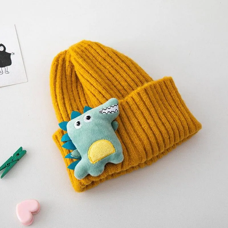 Cute Dinosaur Knitted Baby Hat Cartoon Warm Kids Girl Boy Beanie Autumn Winter Children Toddler Cap Bonnet Enfant Unisex Monster