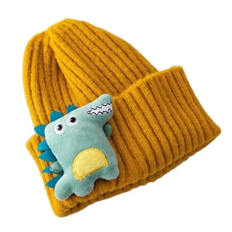 Cute Dinosaur Knitted Baby Hat Cartoon Warm Kids Girl Boy Beanie Autumn Winter Children Toddler Cap Bonnet Enfant Unisex Monster