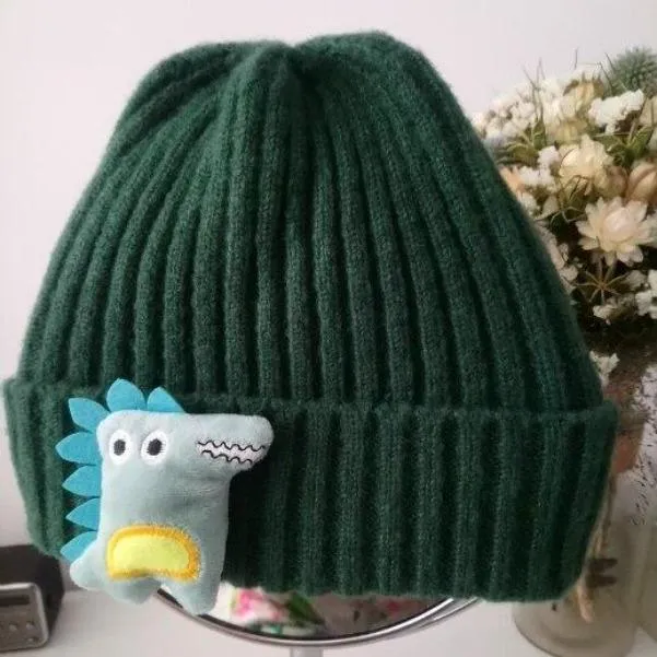 Cute Dinosaur Knitted Baby Hat Cartoon Warm Kids Girl Boy Beanie Autumn Winter Children Toddler Cap Bonnet Enfant Unisex Monster