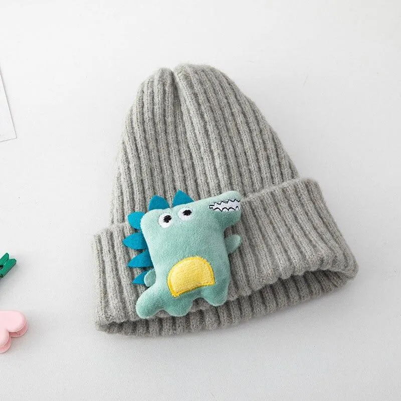 Cute Dinosaur Knitted Baby Hat Cartoon Warm Kids Girl Boy Beanie Autumn Winter Children Toddler Cap Bonnet Enfant Unisex Monster