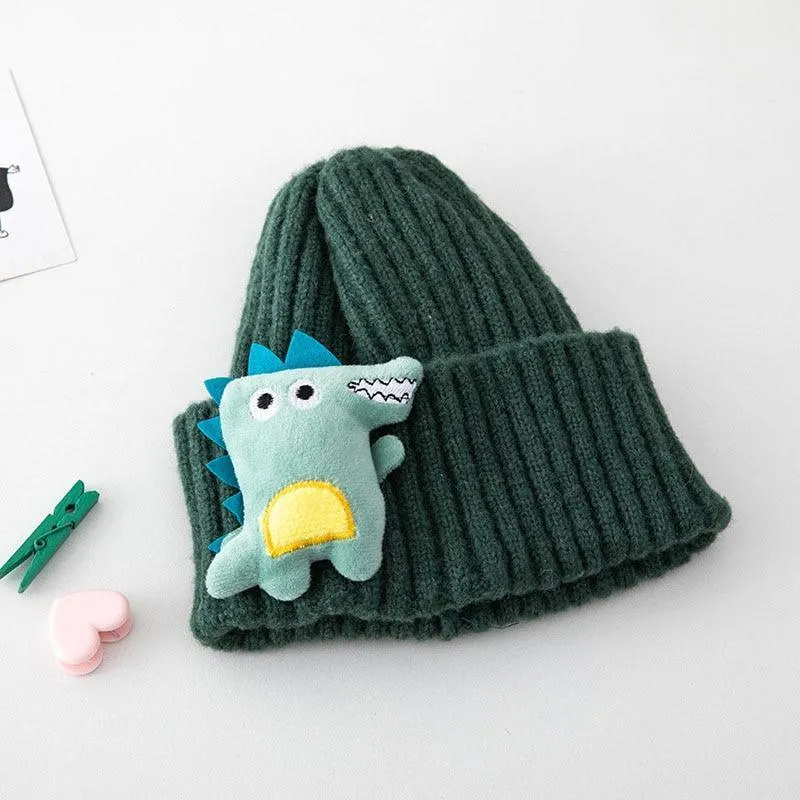Cute Dinosaur Knitted Baby Hat Cartoon Warm Kids Girl Boy Beanie Autumn Winter Children Toddler Cap Bonnet Enfant Unisex Monster