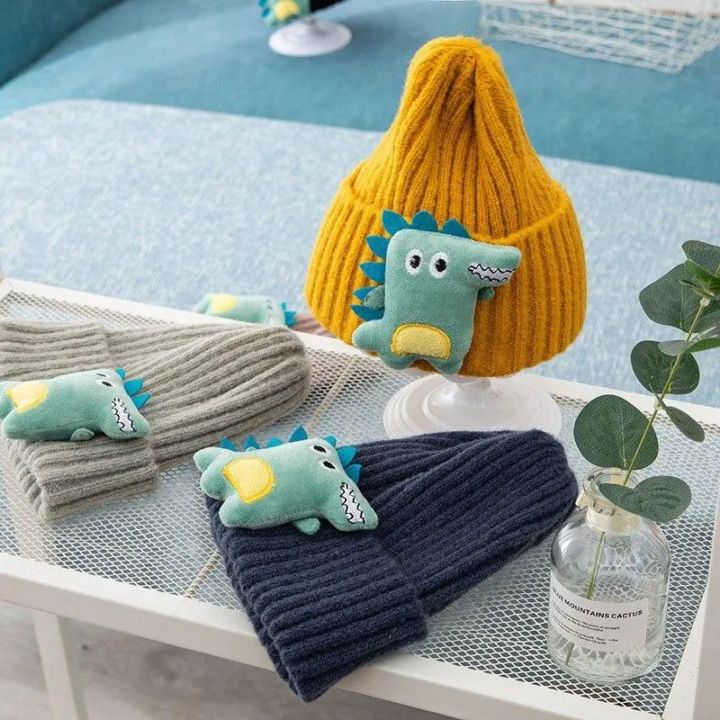 Cute Dinosaur Knitted Baby Hat Cartoon Warm Kids Girl Boy Beanie Autumn Winter Children Toddler Cap Bonnet Enfant Unisex Monster