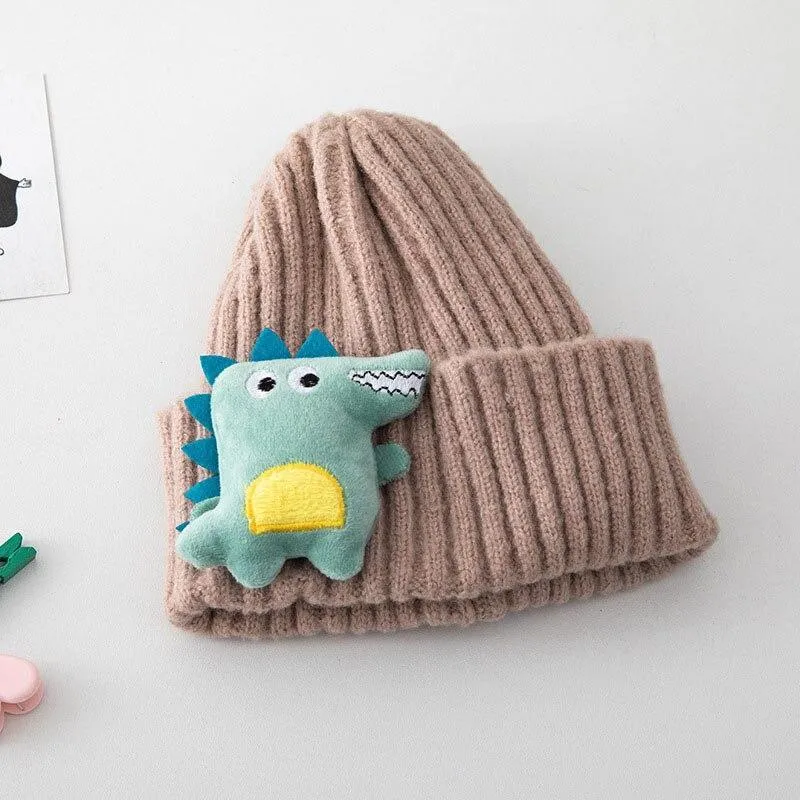 Cute Dinosaur Knitted Baby Hat Cartoon Warm Kids Girl Boy Beanie Autumn Winter Children Toddler Cap Bonnet Enfant Unisex Monster