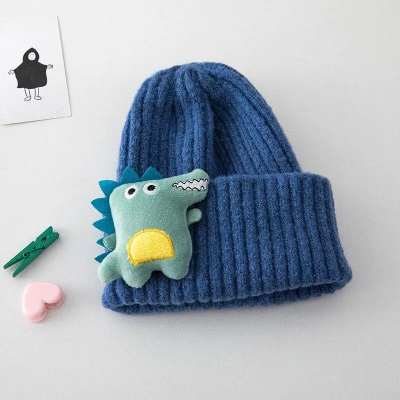 Cute Dinosaur Knitted Baby Hat Cartoon Warm Kids Girl Boy Beanie Autumn Winter Children Toddler Cap Bonnet Enfant Unisex Monster