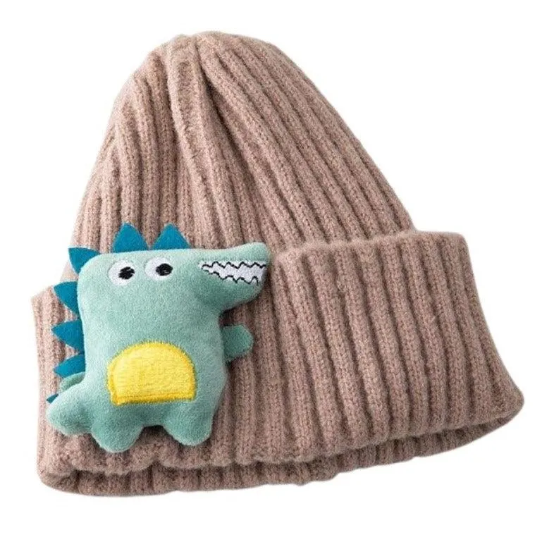 Cute Dinosaur Knitted Baby Hat Cartoon Warm Kids Girl Boy Beanie Autumn Winter Children Toddler Cap Bonnet Enfant Unisex Monster