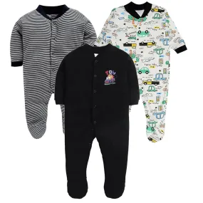 Daddy - G Rompers/Sleepsuits/Jumpsuit /Night Suits for New Born Babies - Black