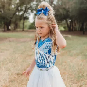 Denim Print Sueded Fringe Shirt (2T-5T)