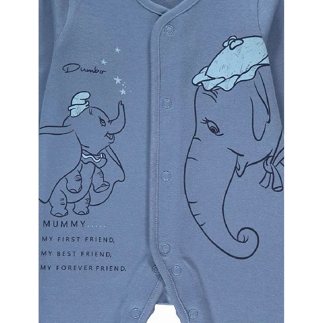 DISNEY ANIMALS Dumbo 3pk Blue Sleepsuits