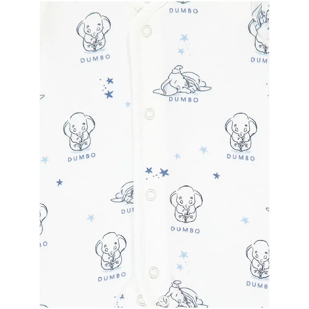 DISNEY ANIMALS Dumbo 3pk Blue Sleepsuits