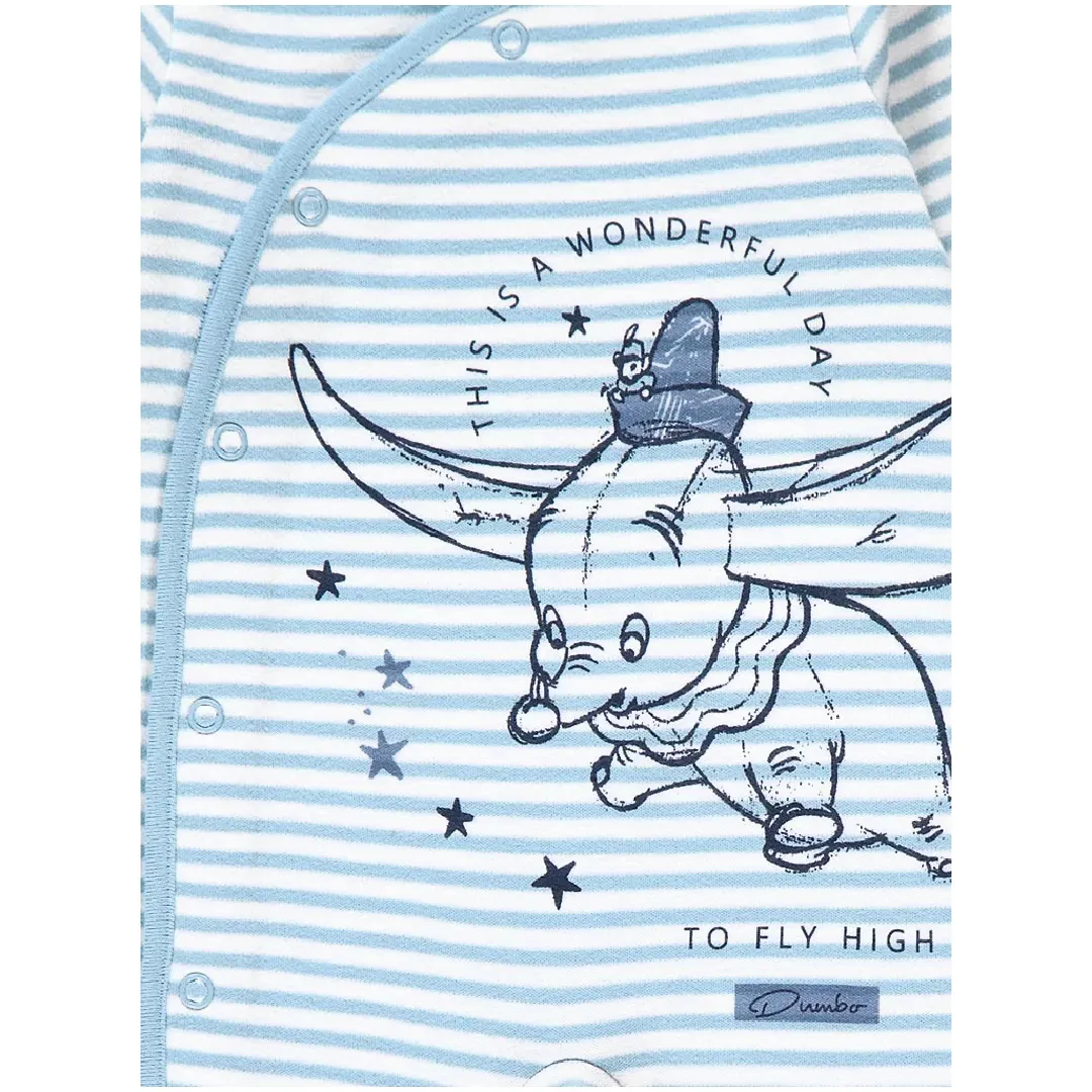 DISNEY ANIMALS Dumbo 3pk Blue Sleepsuits
