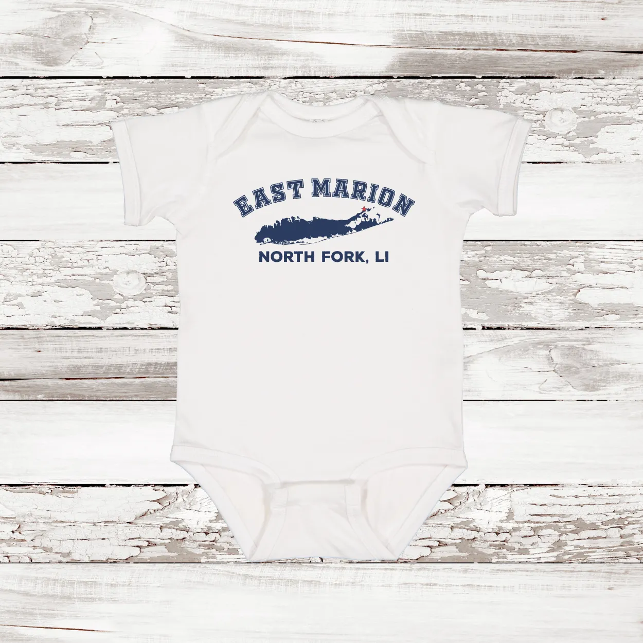 East Marion North Fork LI Baby Onesie | Classic Colors