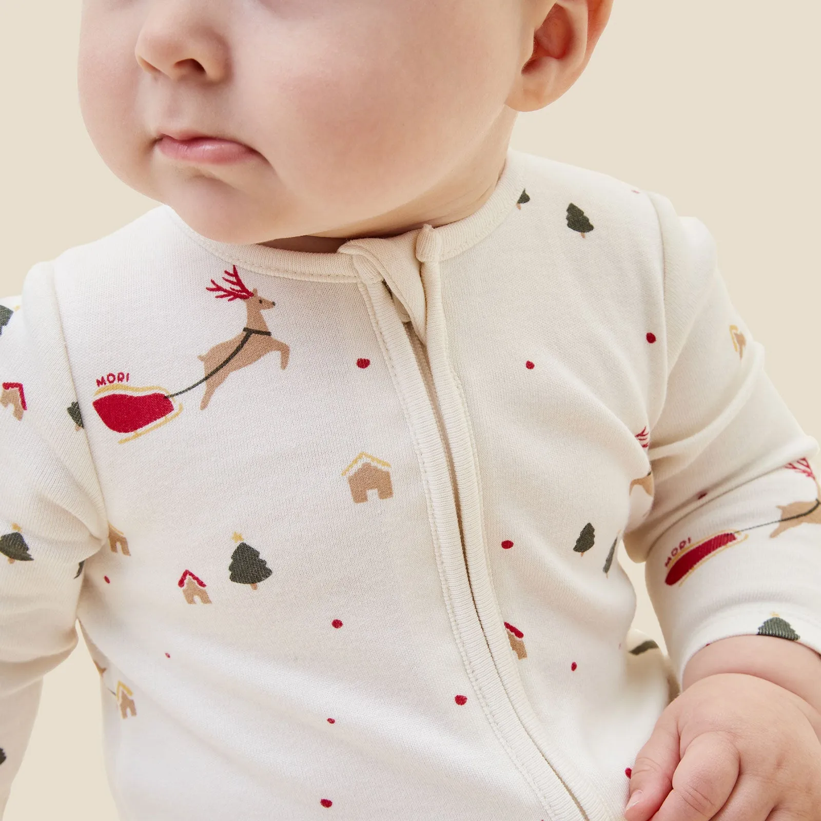 Festive Print Clever Zip Sleepsuit