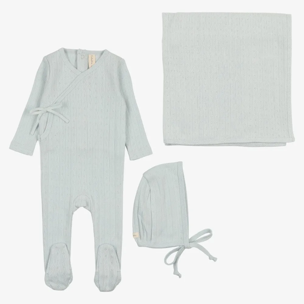 Fine Pointelle Take Me Home Set - Sky Blue