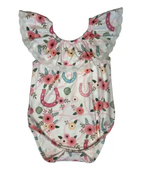 Floral Horsehoe Lace Onesie Baby (0-18M)