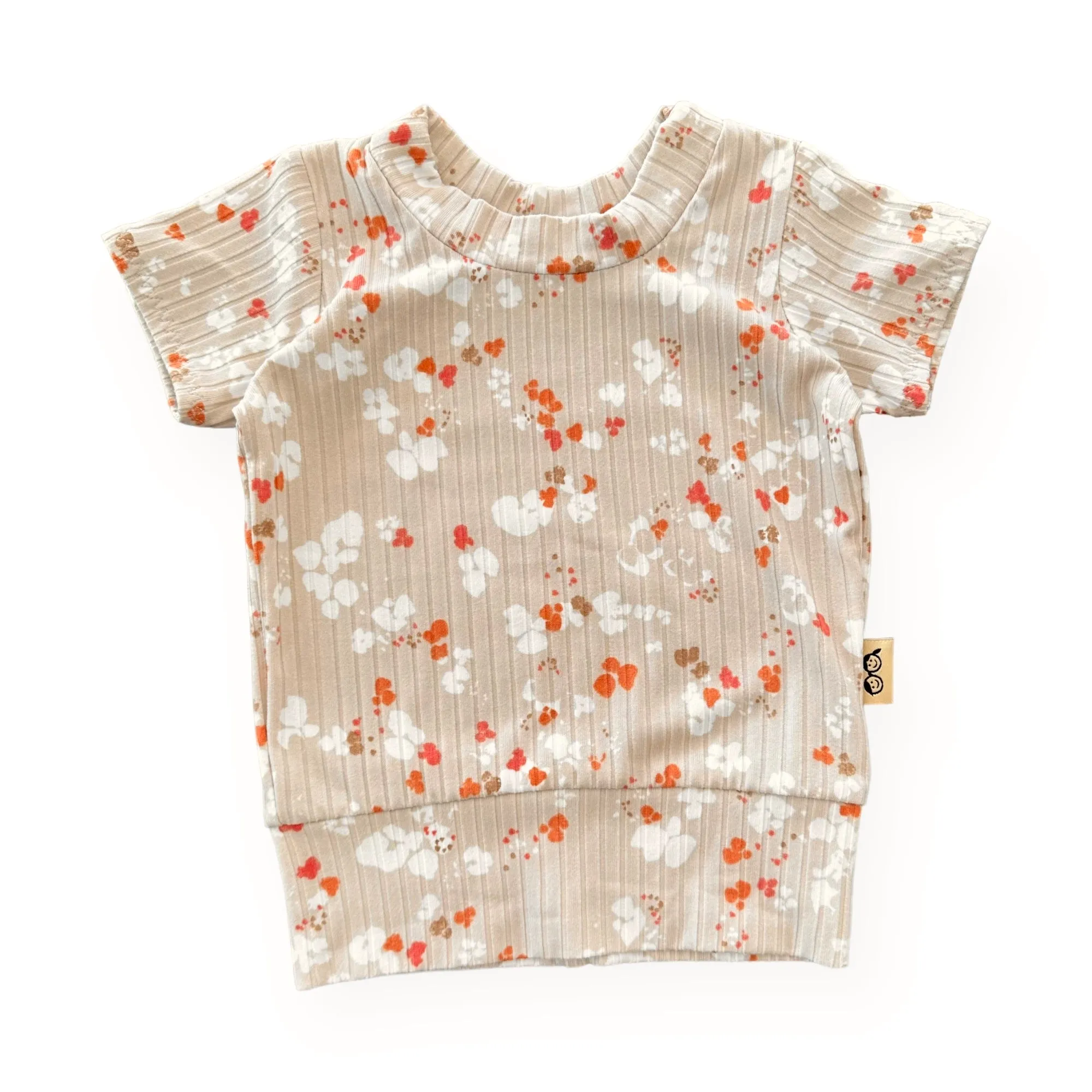 Floral Latte Ribbed Summer Lounge Set
