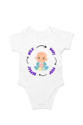 Funny Baby Boy Romper for Tiny Bosses - Milk, Naps, Poop, Repeat