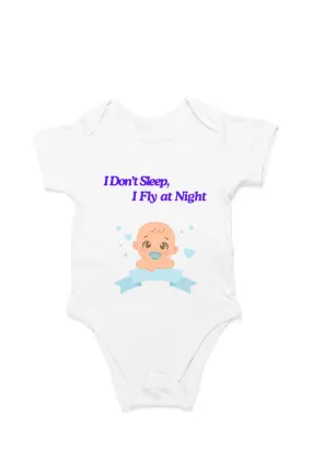 Funny Baby Boy Romper for Your Little Night Owl - I Don’t Sleep, I Fly at Night (Design 2)