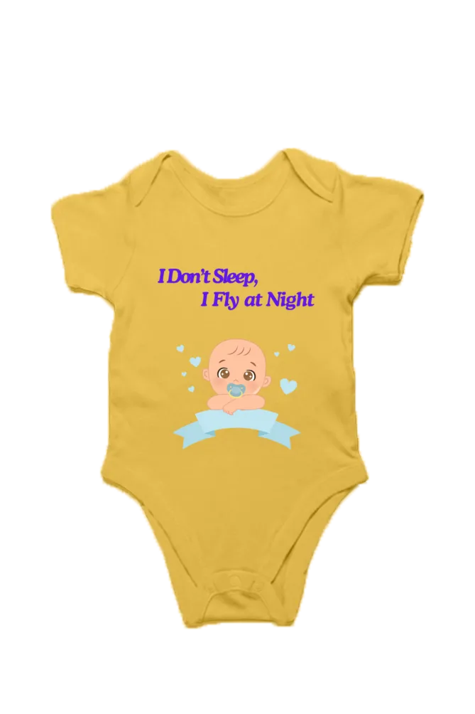 Funny Baby Boy Romper for Your Little Night Owl - I Don’t Sleep, I Fly at Night (Design 2)