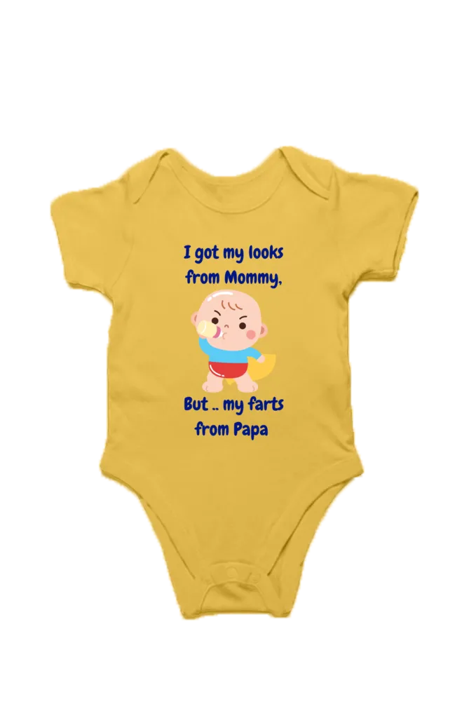 Funny Baby Boy Rompers - Mommy’s Looks, Daddy’s Farts – A Perfect Combo!