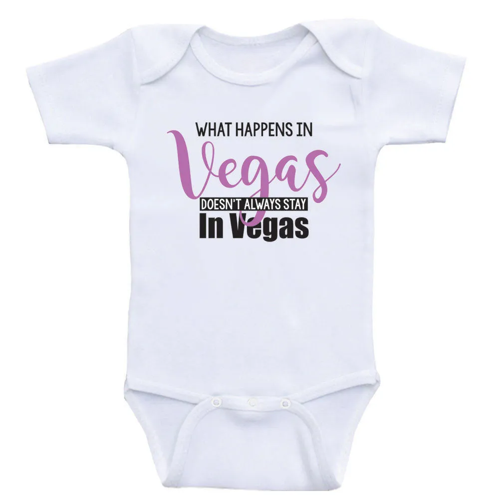 Funny Baby Clothes "What Happens In Vegas Doesn't Always Stay In Vegas" Baby Bodysuits