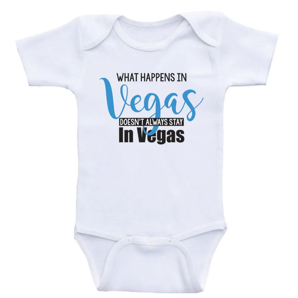 Funny Baby Clothes "What Happens In Vegas Doesn't Always Stay In Vegas" Baby Bodysuits
