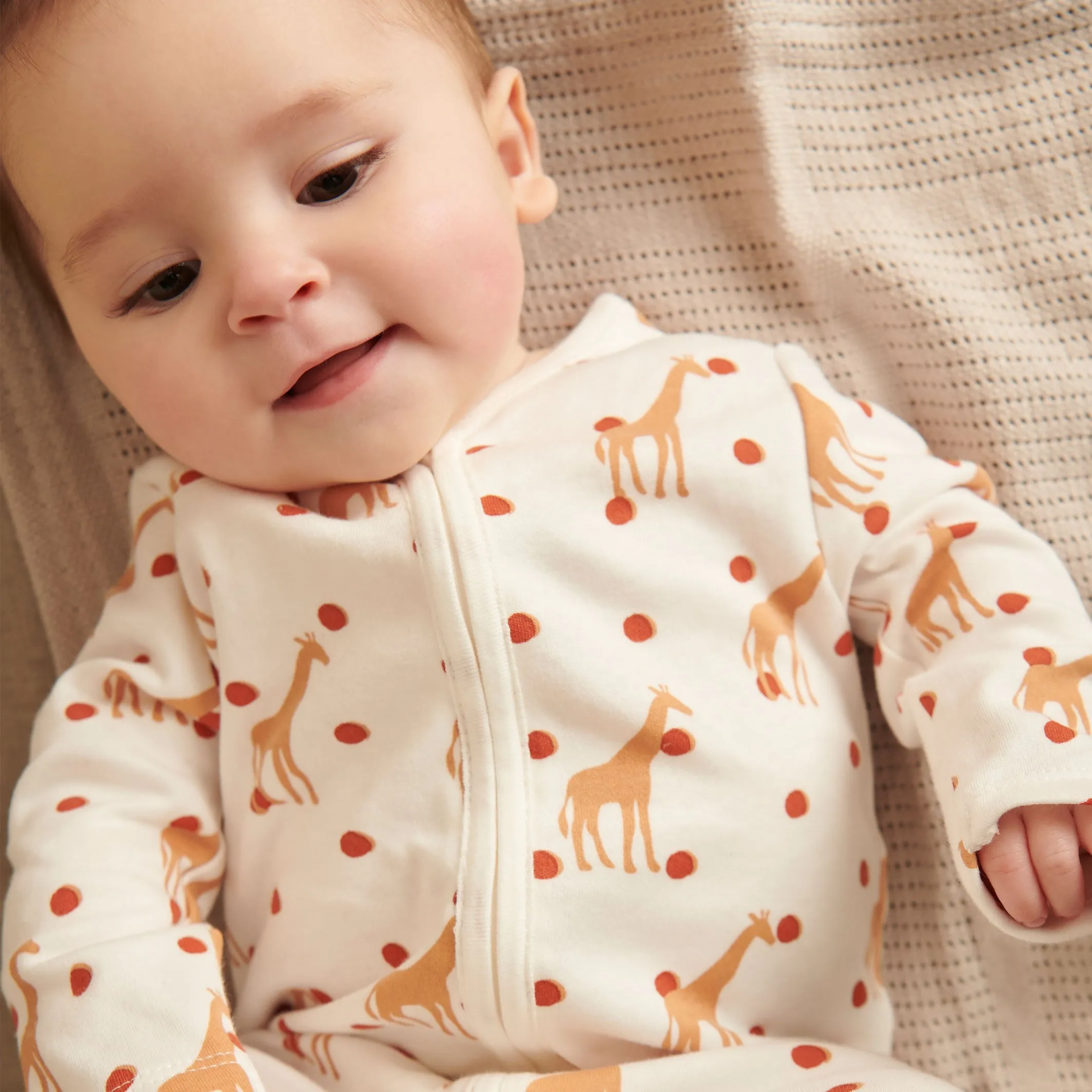 Giraffe Zip-Up Sleepsuit Twin Set