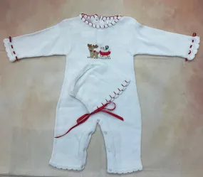 Girls Pima Cotton Holiday infant layette handmade knit ATK263G