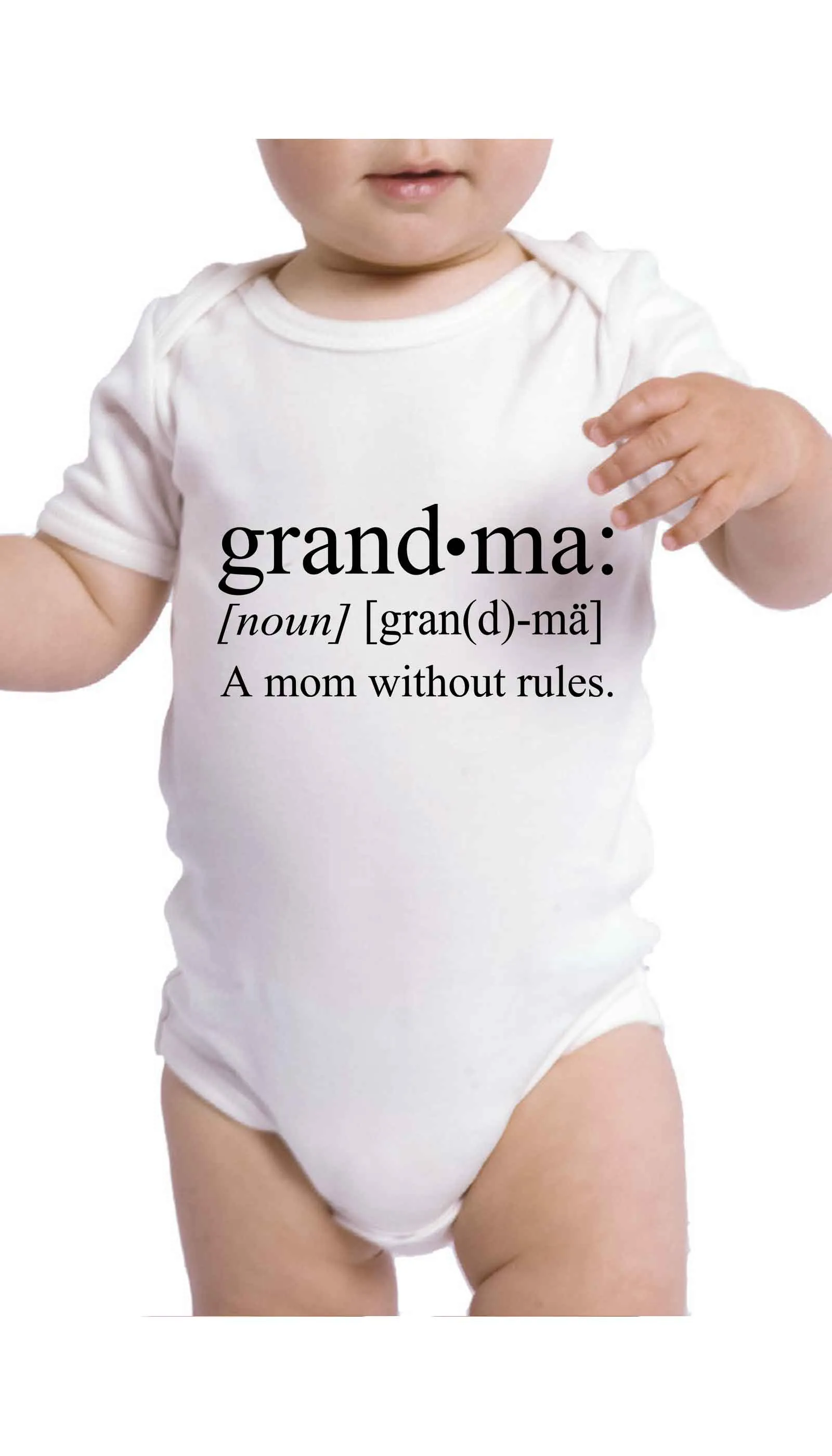 Grandma A Mom Without Rules Funny Infant Onesie