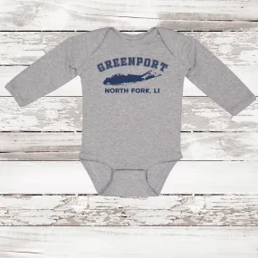 Greenport North Fork Long Sleeve Baby Onesie | Classic Colors