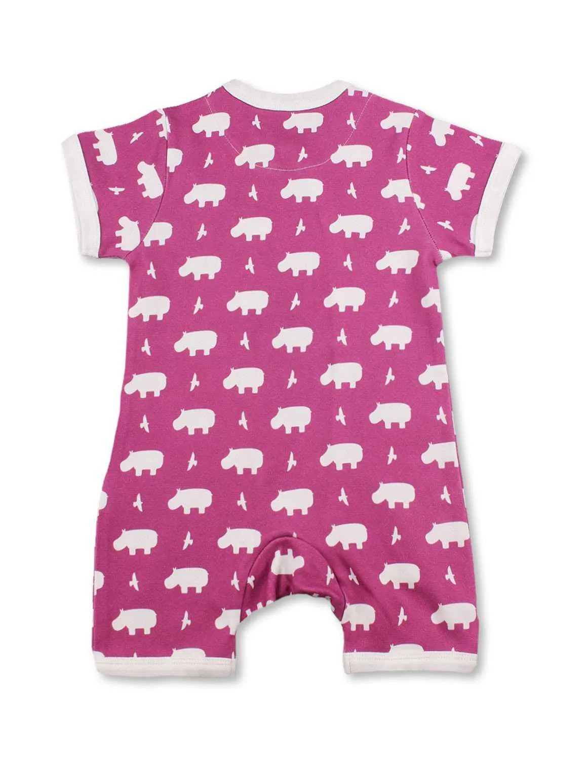 Hippo Short Romper Raspberry Organic Cotton