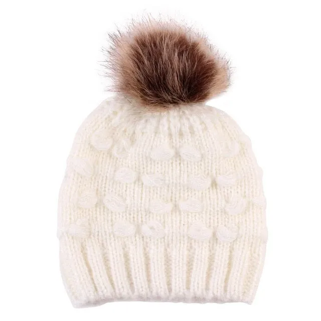 Infant Baby Boy Girl & Mom Winter Knit Warm Soft Beanie Hat
