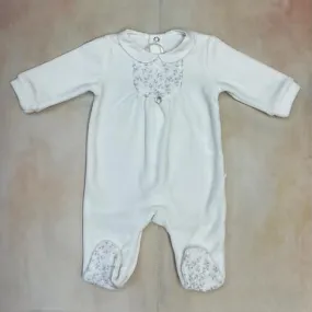 Infant girl layette white/gray footsie