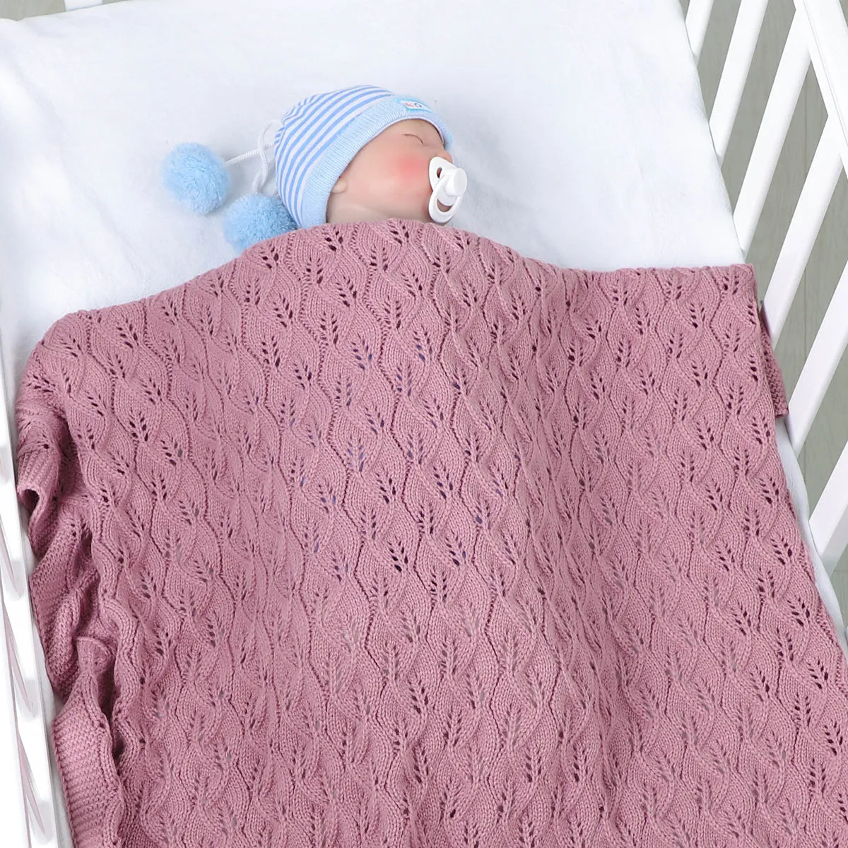Infant solid color knitted blanket baby windproof cover quilt Baby Clothes Wholesale Distributors