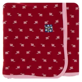 KicKee Pants London Swaddling Blanket in Candy Apple Rose Bud