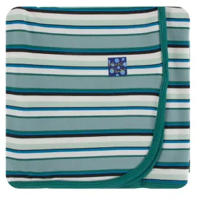 Kickee Pants - Print Swaddle Blanket - Multi Agriculture Stripe