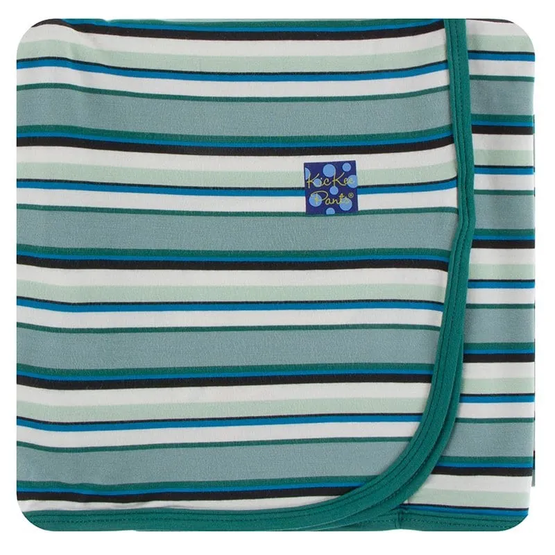 Kickee Pants - Print Swaddle Blanket - Multi Agriculture Stripe