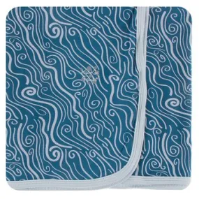 Kickee Pants - Print Swaddling Blanket in Twilight Whirling River