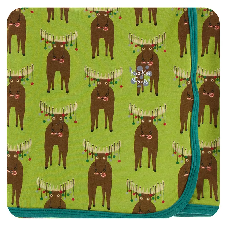 KICKEE PANTS PRINT SWADDLING BLANKET MEADOW BAD MOOSE