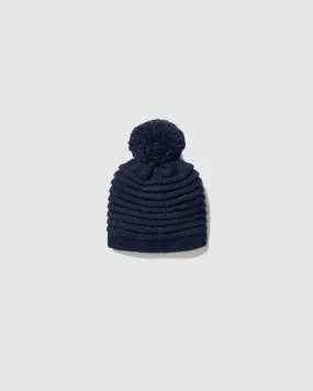 Kids (4-5 Years) Ribbed Hat with Oversized Knit Pompon