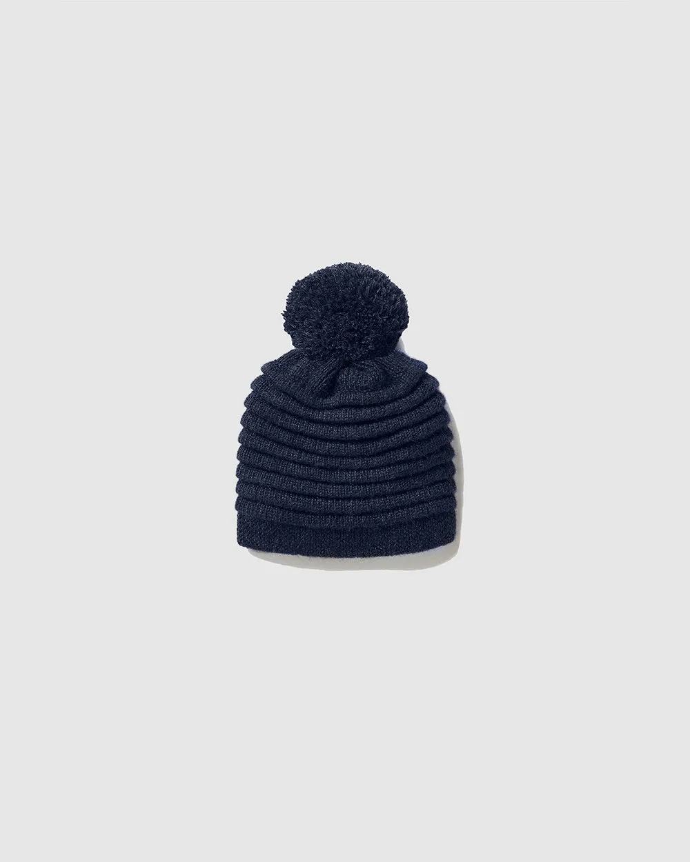 Kids (4-5 Years) Ribbed Hat with Oversized Knit Pompon