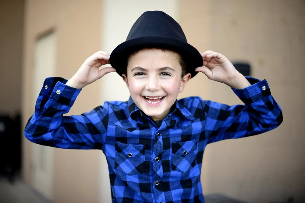 Knuckleheads Black Fedora with Skull Tag