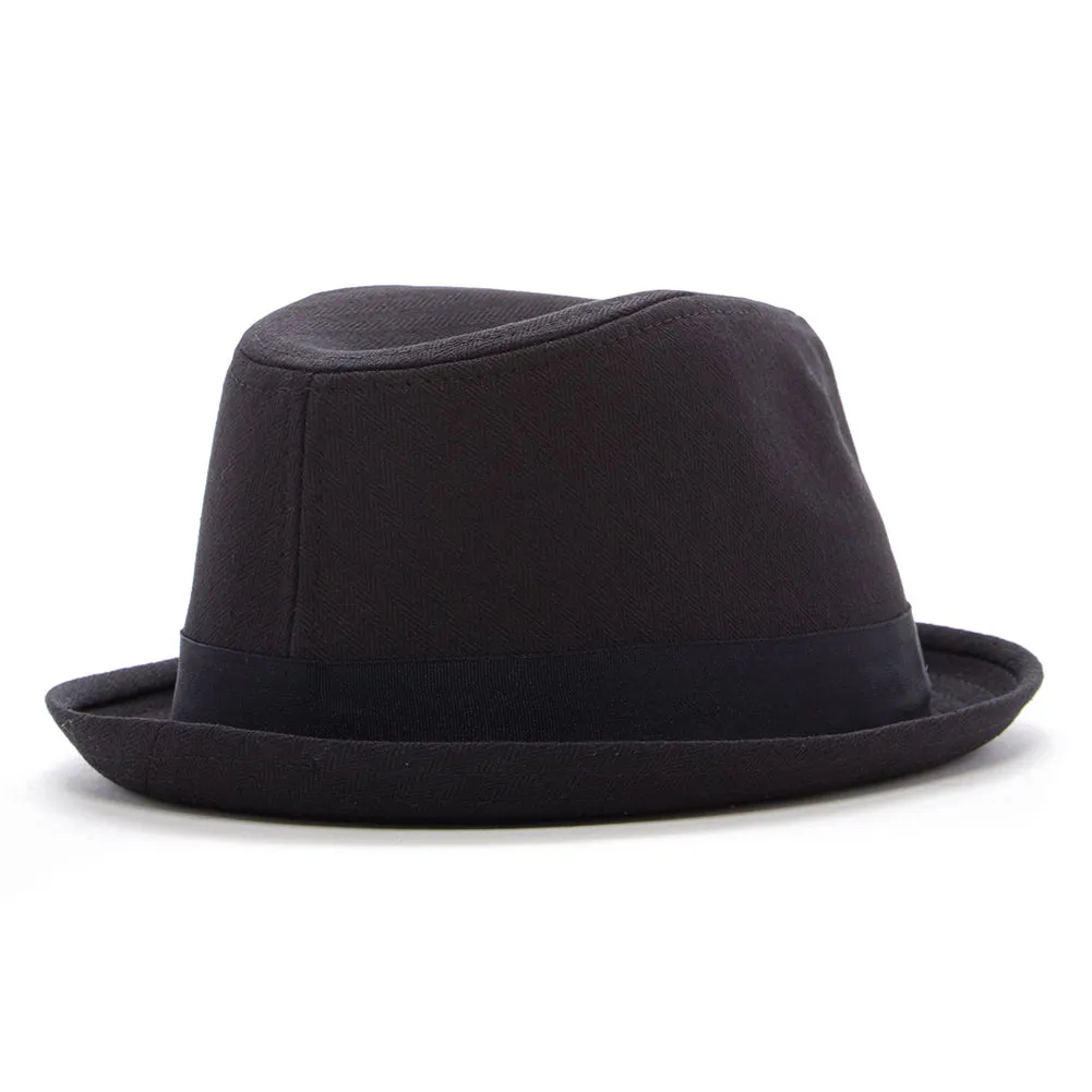 Knuckleheads Black Fedora with Skull Tag