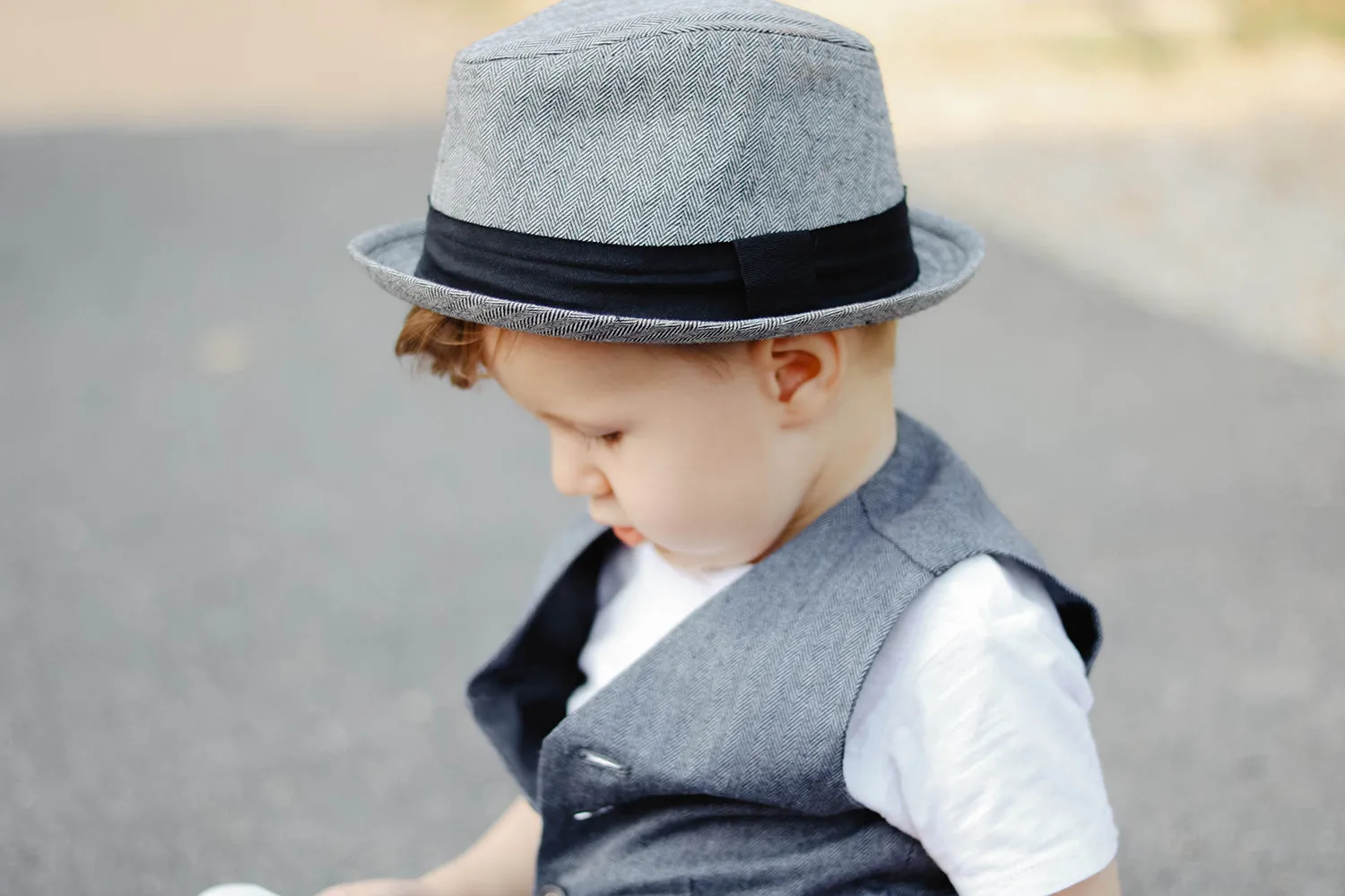 Knuckleheads Grey Herringbone Fedora